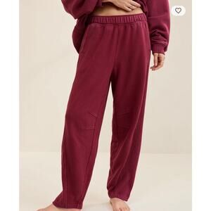 Aerie Oh Snap! Barrel Sweatpant | Deep Cherry | Size Small